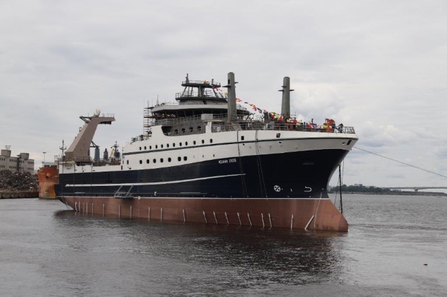 The third Russian supertrawler for the RFC launched in the presence of the President