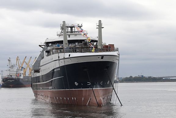 俄罗斯渔业公司的第四艘超级拖网渔船已经下水了